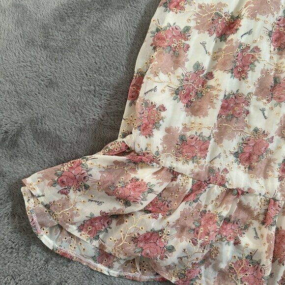 Ivy City Co Cottage Floral Midi Dress Women's size LARGE - Picture 2 of 7